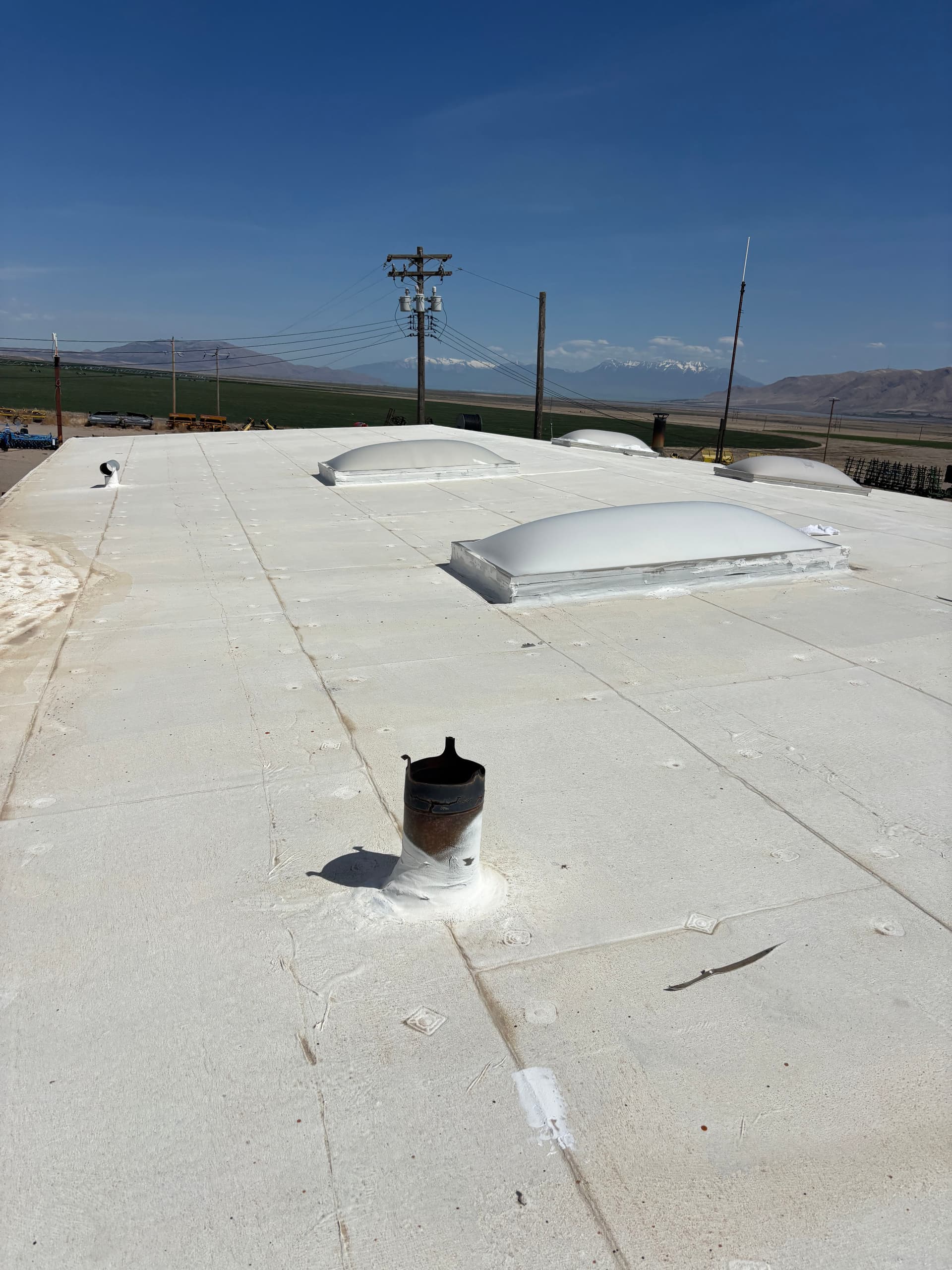 Farm Building flat roof repair in ELberta Utah image