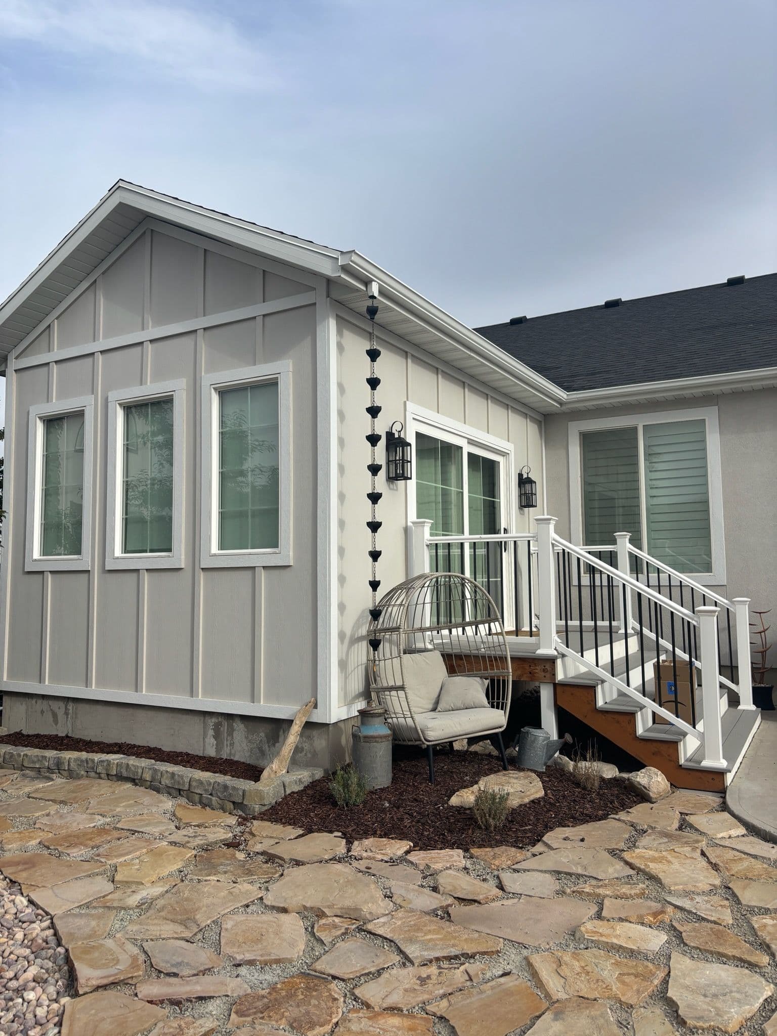 Elegant Rain Chain Gutter Upgrade in Eagle Mountain image